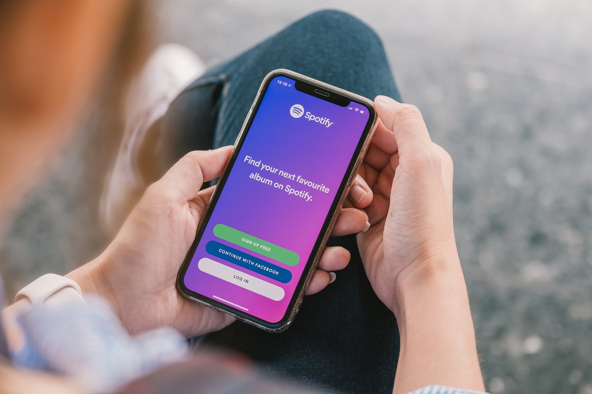 User is navigating the Spotify app on their phone