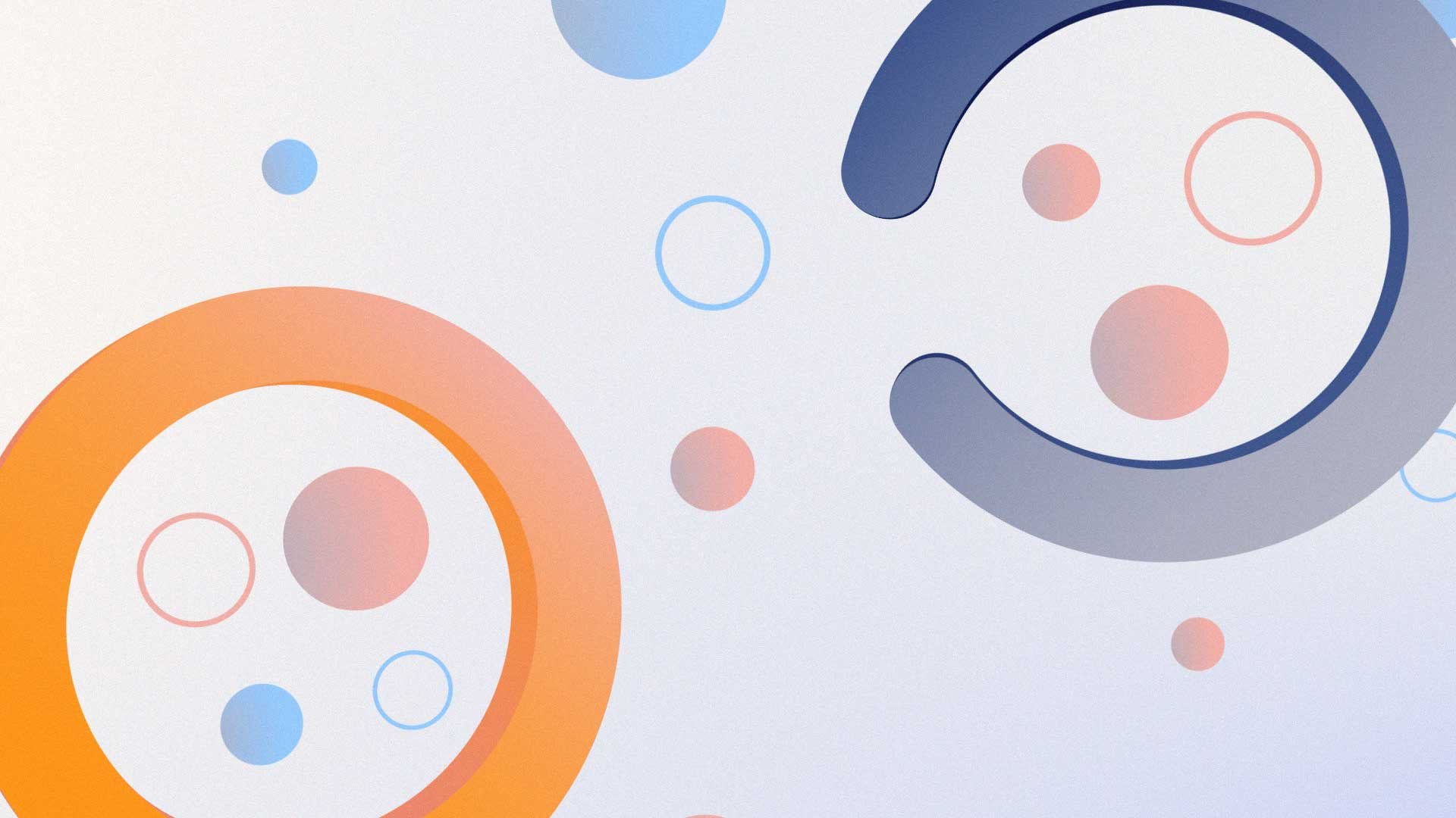 Illustration of circles in different sizes and colours.