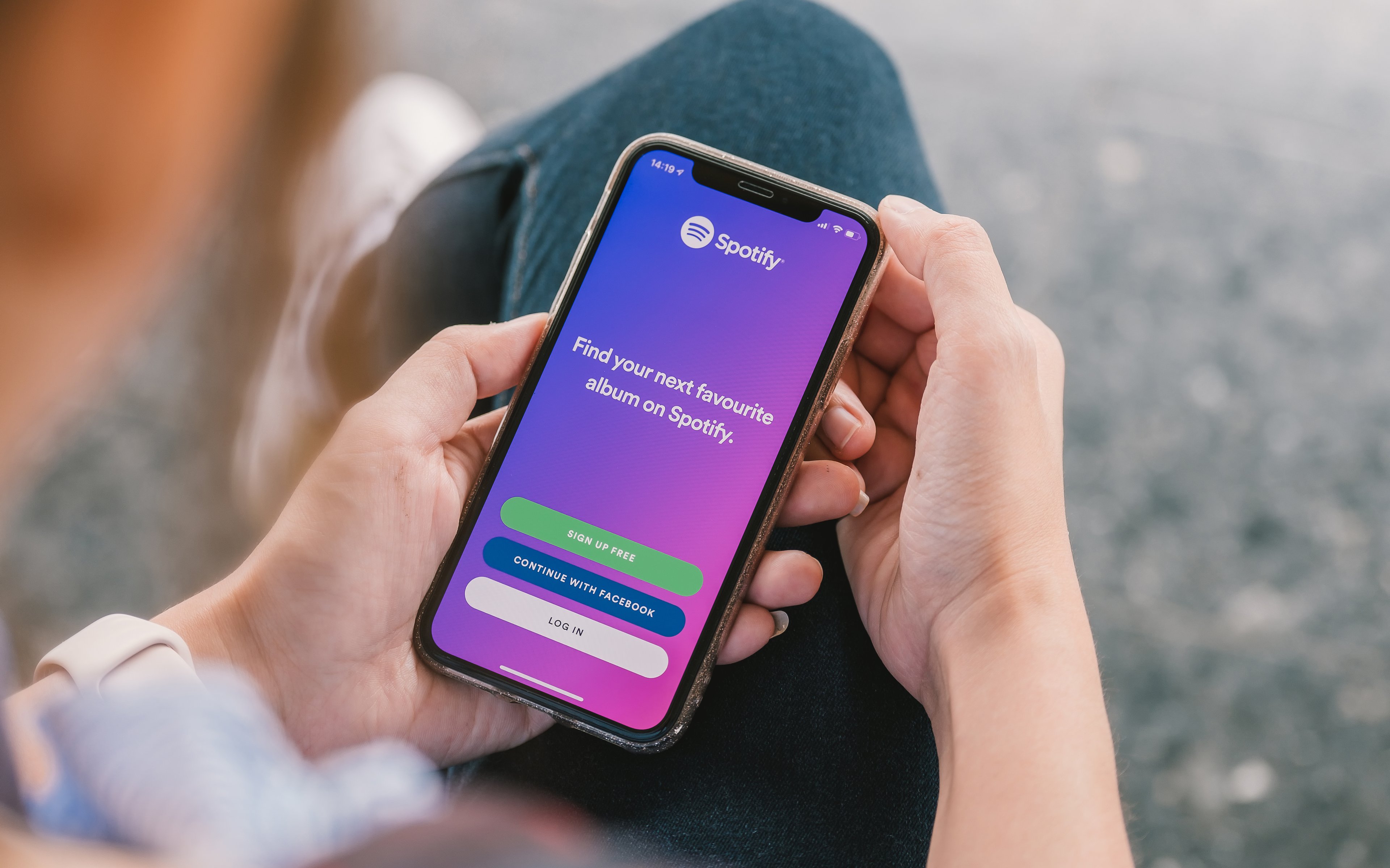 User is navigating the Spotify app on their phone