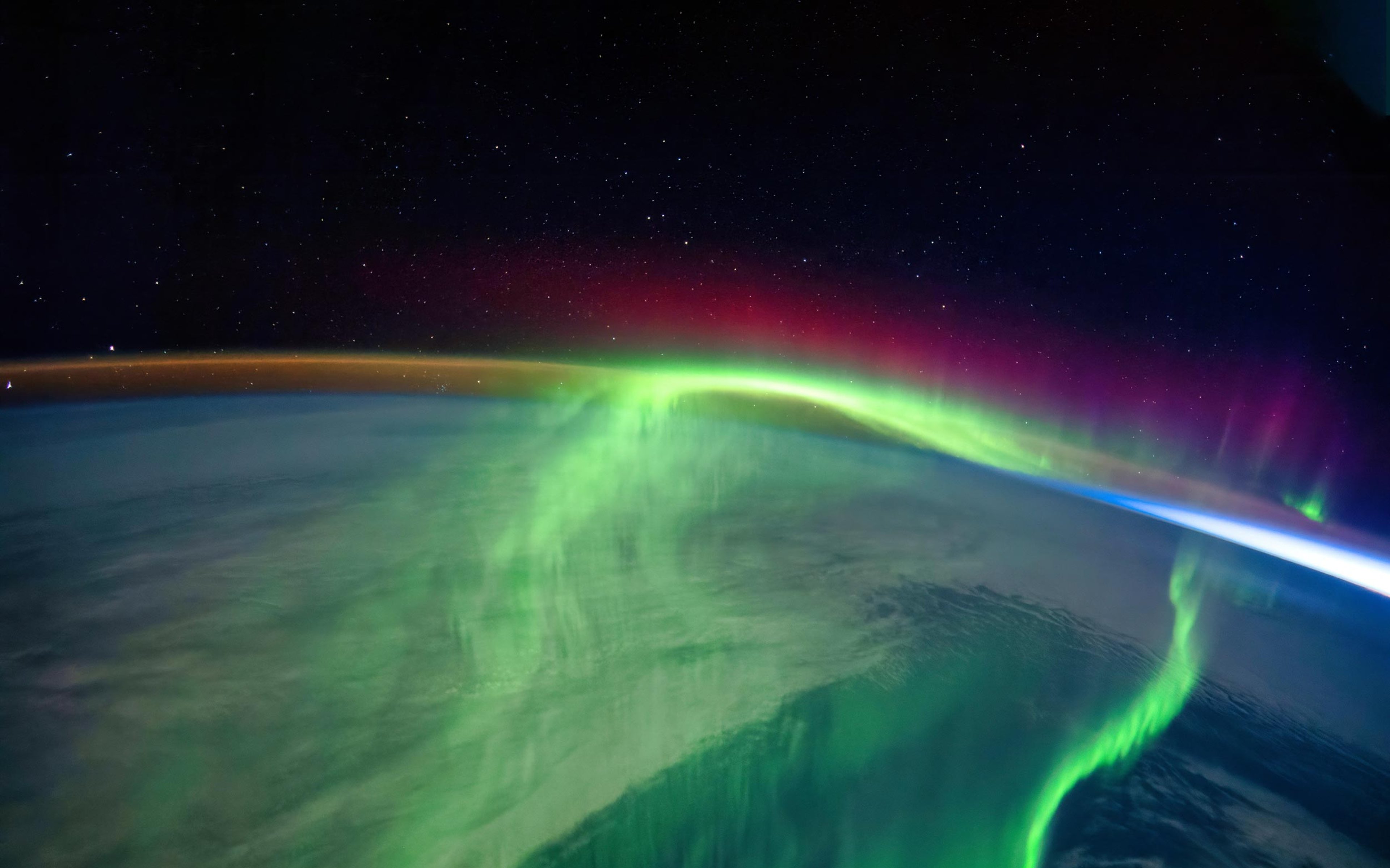 Aurora Borealis. as viewed from space.