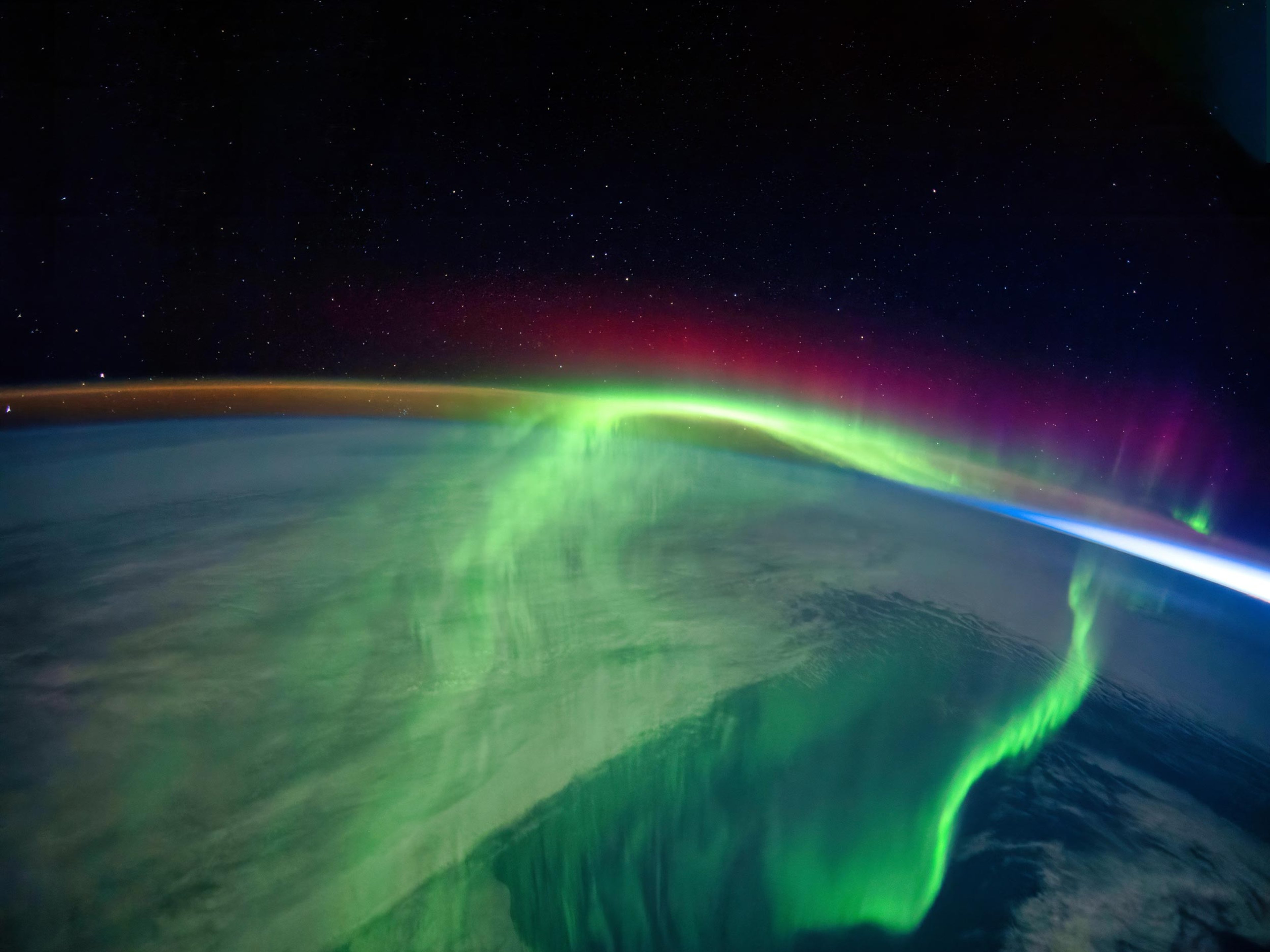 Aurora Borealis. as viewed from space.