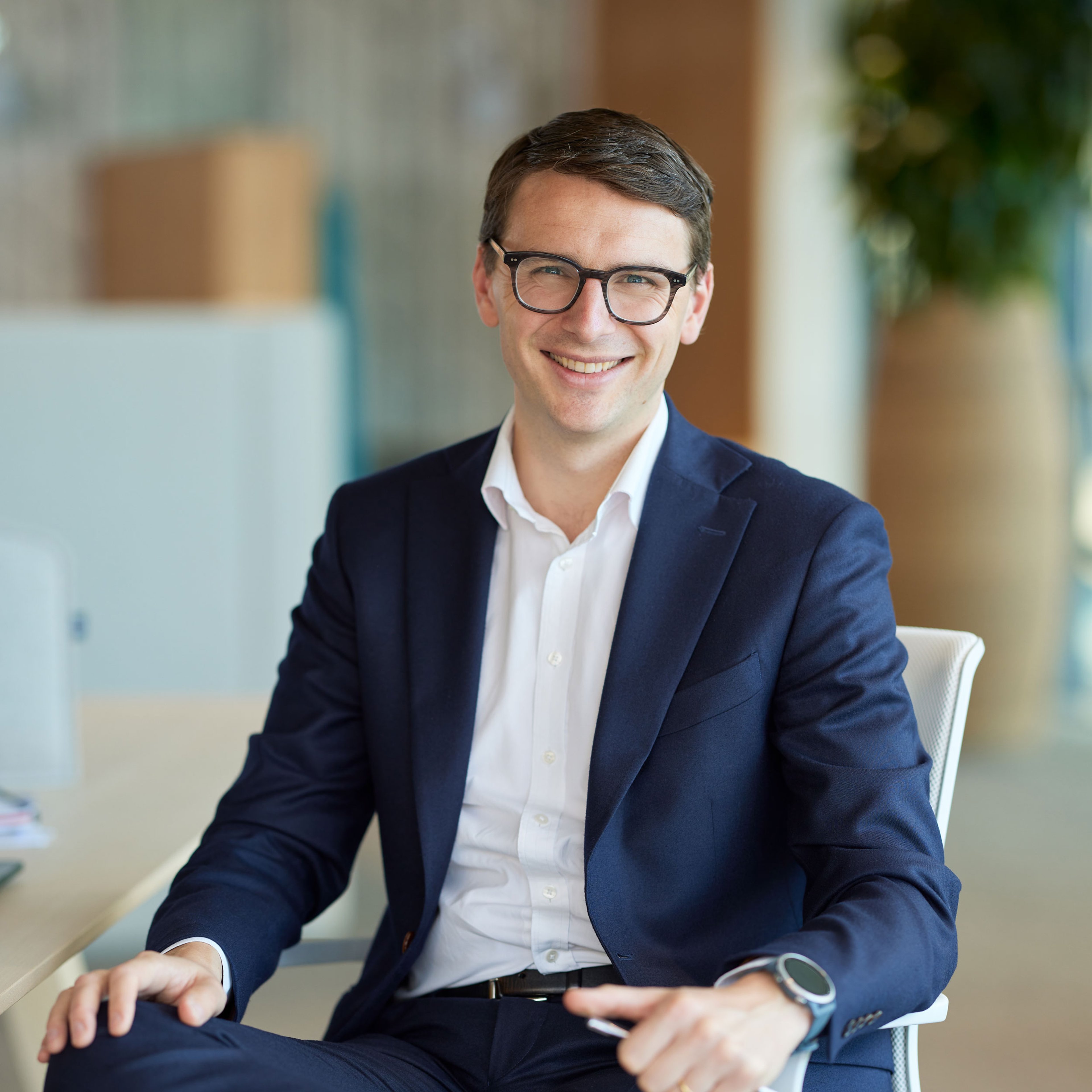Portrait of Toby Ross in Baillie Gifford offices