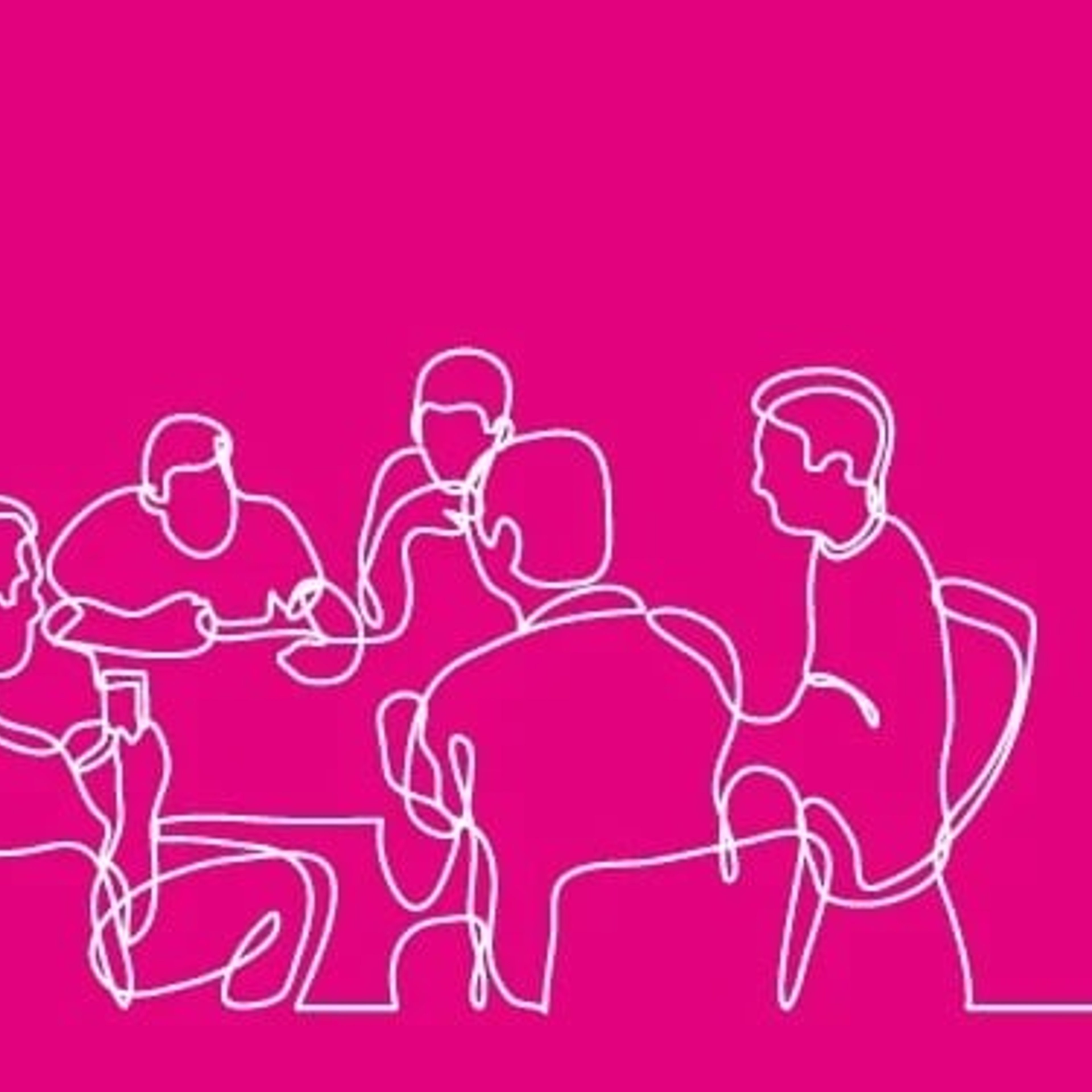Sketch of people sitting round a meeting table