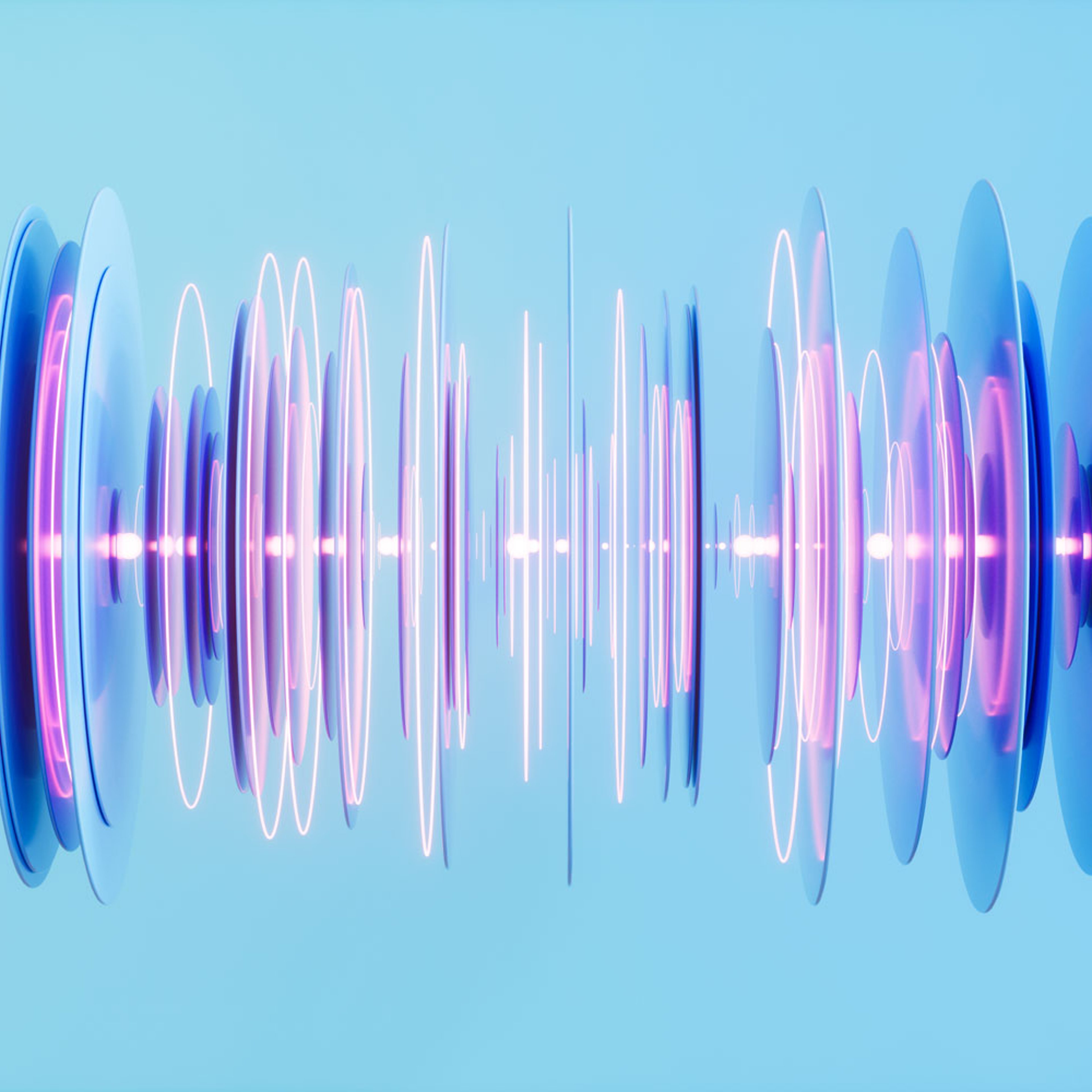 An computer generated image showing discs of different sizes aligned in a row.